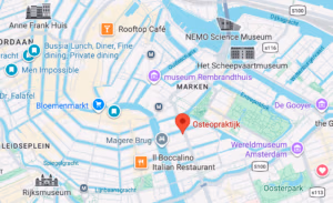Kaart van osteopaat amsterdam centrum