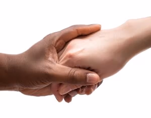 Handen tijdens een behandeling