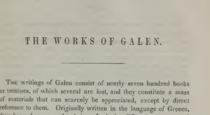 Openingspagina van The Works of Galen uit de bundel van 1846